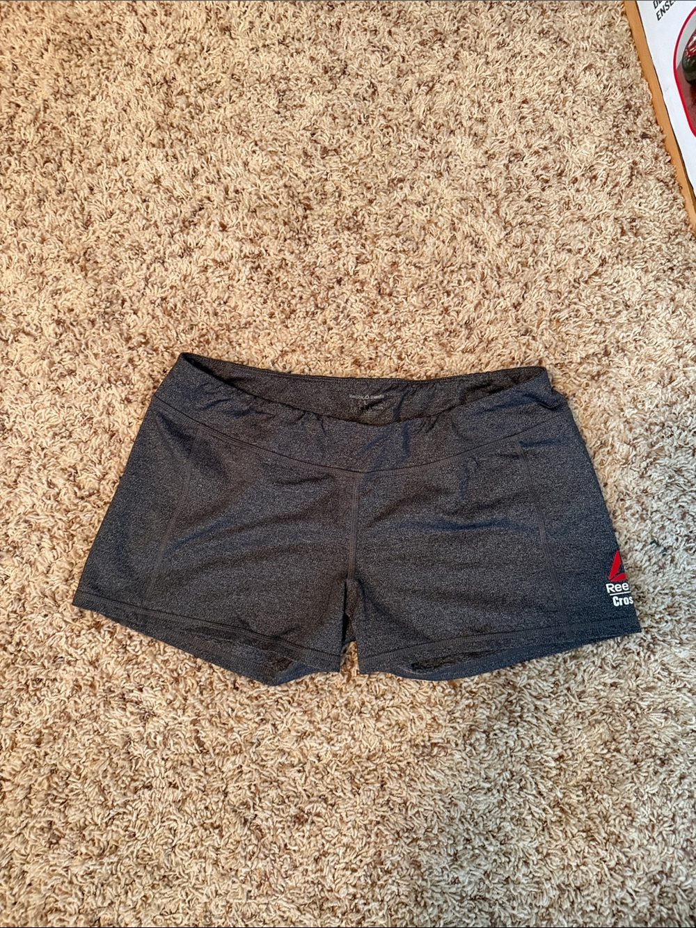 Reebok Black Athletic Training Shorts with Red Logo